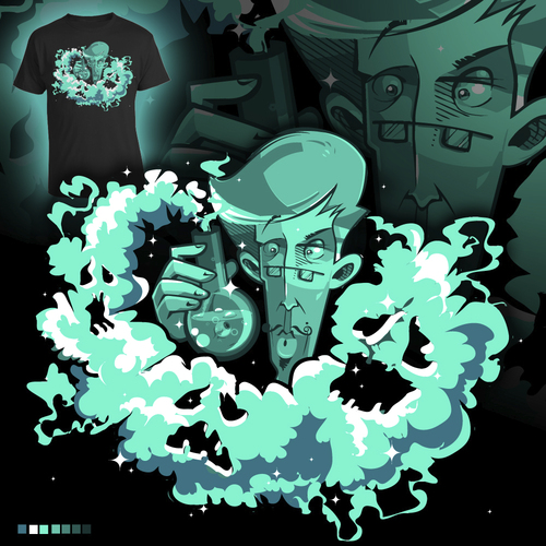 Cartoon: magical smoke (medium) by bkopf tagged bkopf,tshirt,dr,prof,magic,smoke