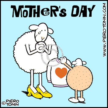 Cartoon: Mother s Day (medium) by Piero Tonin tagged madre,la,de,dia,love,sheep,lambs,lamb,mother,day,mothers