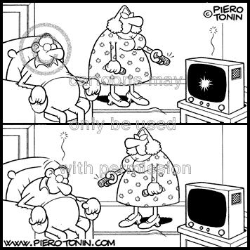 Cartoon: Remote control (medium) by Piero Tonin tagged relationship,control,remote,tv,couple,marriage,tonin,piero,love