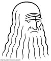 Cartoon: Leonardo Da Vinci (small) by Piero Tonin tagged piero,tonin,leonardo,da,vinci,renaissance,italy,italian,italians,art,artist,artists,painter,painters,inventor,inventors,genius