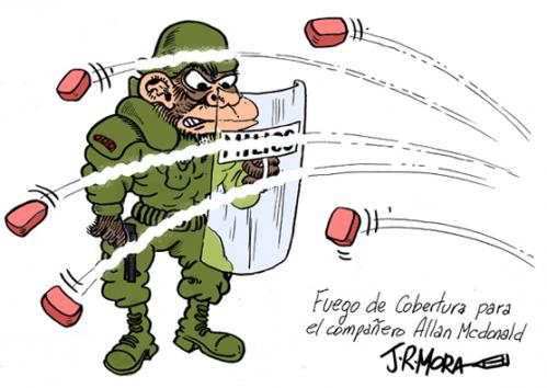 Cartoon: Allan McDonald detenido Honduras (medium) by jrmora tagged allan,mcdonald,honduras,golpe,de,estado