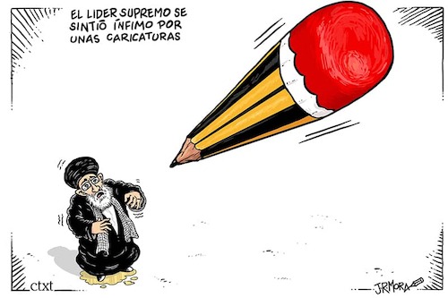 Cartoon: El ayatola y las caricaturas (medium) by jrmora tagged iran,ayatola