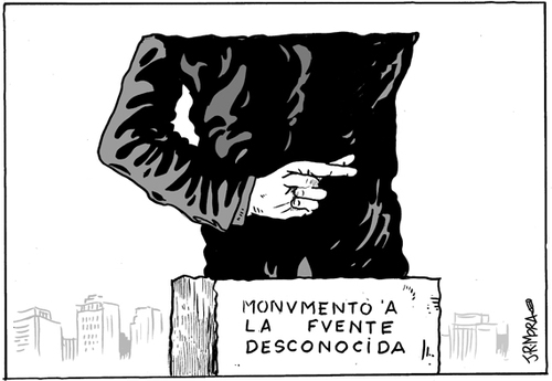 Cartoon: Fuentes deconocidas (medium) by jrmora tagged anonimos,confidenciales,informacion