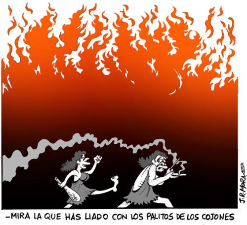 Cartoon: Incendios (medium) by jrmora tagged verano,incendios,spain,tarragona,bomberos