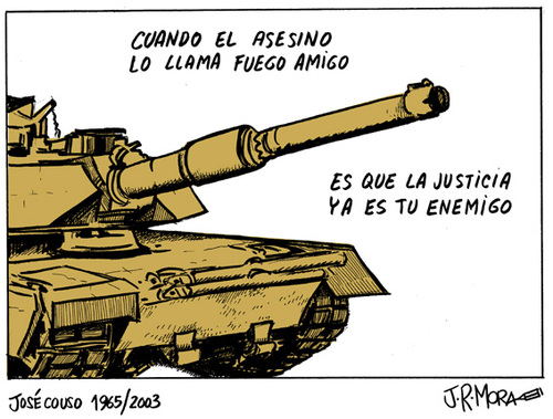 Cartoon: Jose Couso 1965 - 2003 (medium) by jrmora tagged jose,couso,asesinato,crimen,prensa,libertad,guerras,iraq,bush,usa