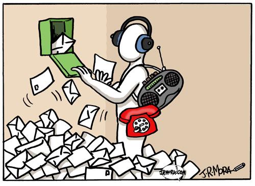 Cartoon: Old technology (medium) by jrmora tagged internet,technology,old,