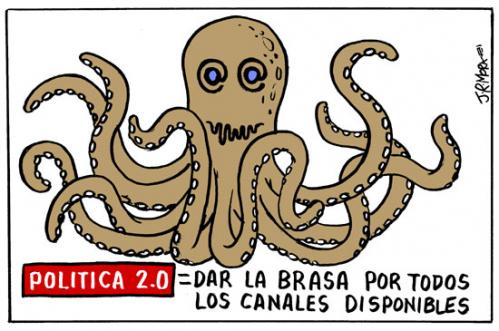 Cartoon: Politica 2.0 (medium) by jrmora tagged politica,redes,sociales