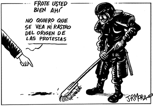 Cartoon: Protestas (medium) by jrmora tagged spain,protestas,manifestaciones,madrid