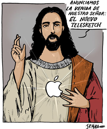 Cartoon: Tablet Apple (medium) by jrmora tagged mac,apple,tablet