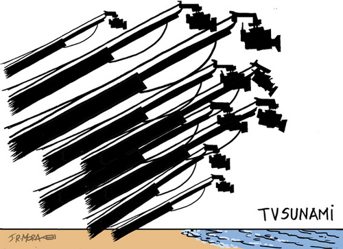 Cartoon: Tsunami en Hawaii (medium) by jrmora tagged tsunami,hawaii