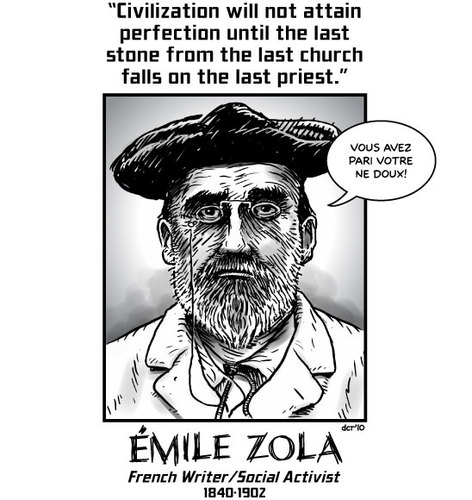 Cartoon: Emile Zola (medium) by monsterzero tagged caricature,church