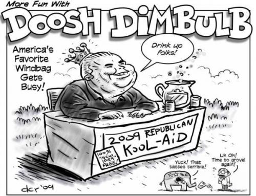 Cartoon: More Fun with Doosh! (medium) by monsterzero tagged pundit,rush,douche,bag