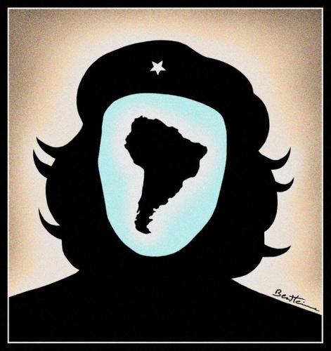 Cartoon: Che Guevara Spirit (medium) by BenHeine tagged ernestocheguevara,fidelcastro,comandante,socialism,revolution,redstar,communism,cuba,argentina,venezuela,friendship,love,latin,america,southamerica,guerrilla,guerrillero,icon,afp,symbol,continent,ameriquedusud,hair,