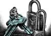Cartoon: Lost (small) by BenHeine tagged locks,keys,lost,peaceful,agitaded,mind,cadenas,clef,solitude,thinking,thoughts,pensees,self,sit,thoughtful,assis,ferme,closed,trapped,path,space,around,empty,vide,void,ben,heine,