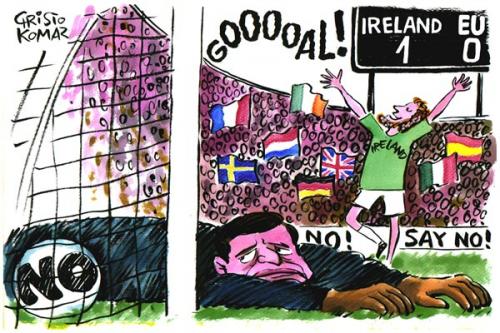 Cartoon: EURO 2008 (medium) by Christo Komarnitski tagged eu,ireland,vote,no