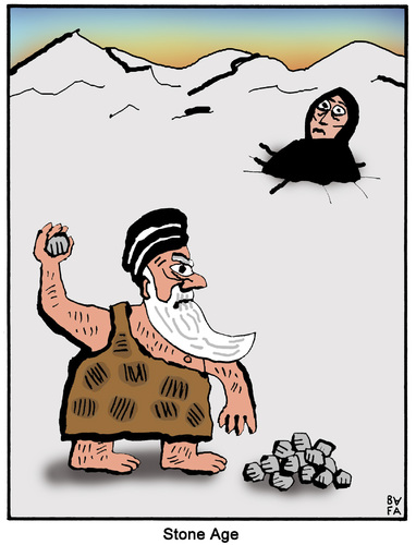 Cartoon: Stone age (medium) by Farhad Foroutanian tagged religie