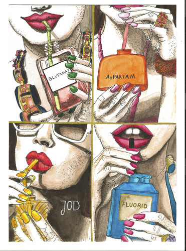 Cartoon: Bon Appetit (medium) by Anitschka tagged lebensmittel,gift,werbung,konsum,chemie,nahrung