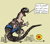 Cartoon: Godzilla (small) by Anitschka tagged japan,godzilla,atom,nukler,katastrophe