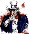 Cartoon: Uncle Sam (small) by Harlekin1979 tagged uncle sam onkel amerika america usa united states politik politic war krieg tod death horror zombie blut blood gewalt aggression agression 
