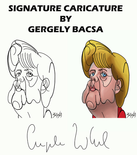 Cartoon: Angela Merkel (medium) by bacsa tagged merkel