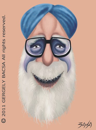 Cartoon: Manmohan Singh (medium) by bacsa tagged manmohan,singh