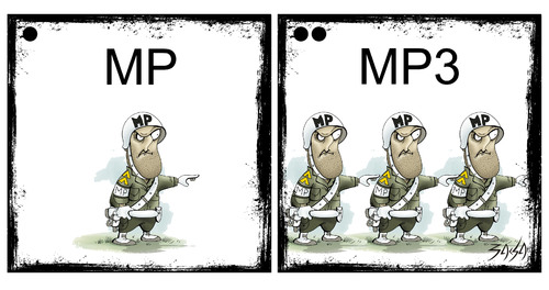 Cartoon: MP (medium) by bacsa tagged mp3