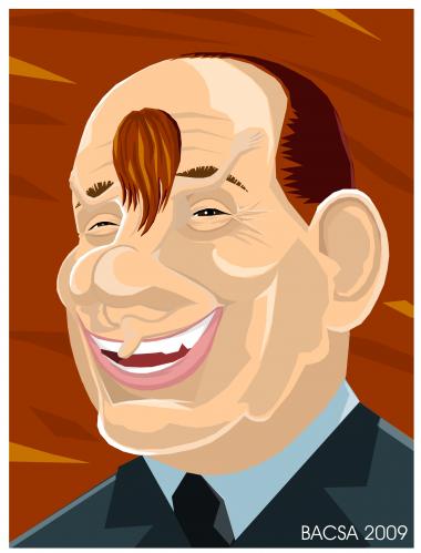 Cartoon: Silvio Berlusconi (medium) by bacsa tagged silvio,berlusconi