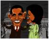 Cartoon: Michelle and Obama (small) by bacsa tagged michelle,and,obama