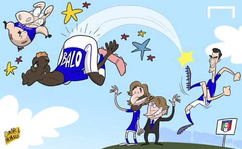 Cartoon: Balotelli given the boot (medium) by omomani tagged balotelli,italy