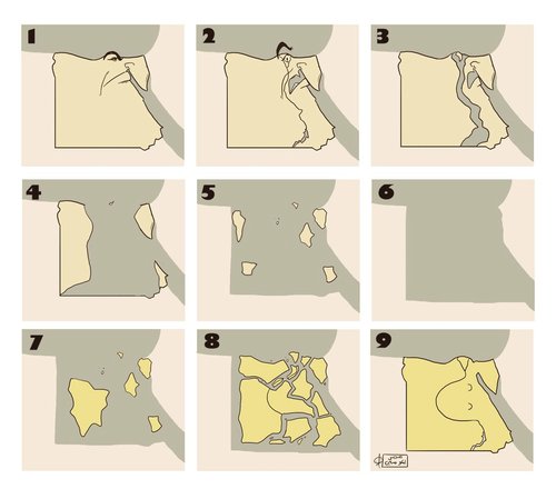 Cartoon: Changes in Egypt (medium) by omomani tagged nile,egypt,mubarak