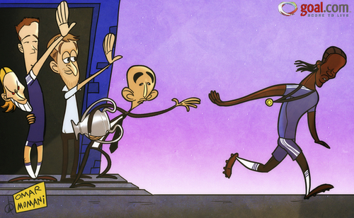 Cartoon: Drogba love story (medium) by omomani tagged torres,terry,john,drogba,matteo,di,chelsea,abramovich