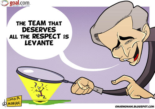 Cartoon: Levante and Mourinho (medium) by omomani tagged la,liga,levante,mourinho,portugal,real,madrid,spain