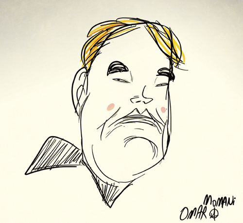 Cartoon: Philip Seymour Hoffman (medium) by omomani tagged caricature,hollywood,philip,seymour,hoffman,usa