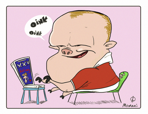 Cartoon: Rooney the Pig (medium) by omomani tagged rooney,wife,pig