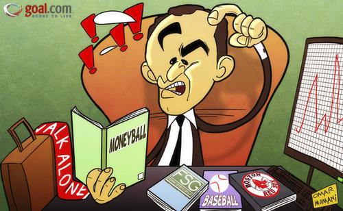 Cartoon: Show me the Moneyball (medium) by omomani tagged liverpool,roberto,martinez
