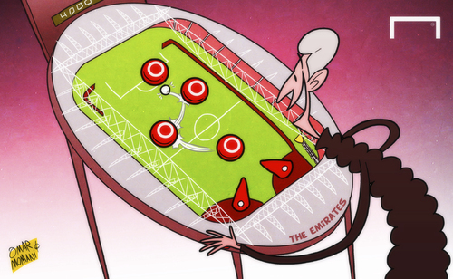 Cartoon: Wenger the pinball wizard (medium) by omomani tagged arsenal,emirates,wenger,pinball
