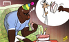 Cartoon: Birthday snub upsets Yaya Toure (small) by omomani tagged khaldoon,al,mubarak,manchester,city,yaya,toure