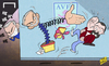 Cartoon: disgraceful handshakes (small) by omomani tagged mourinho,chelsea,keane