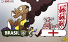Cartoon: England Wembley win (small) by omomani tagged brazil,david,luiz,england,fred,jack,wilshere,lampard,ronaldinho,rooney