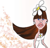 Cartoon: Flora (small) by omomani tagged flora,flower,woman,girl,white,lip,blue,eyes,hair,long