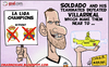 Cartoon: Hero of the Liga but (small) by omomani tagged soldado,valenca,real,madrid,barcelona,villareal,yellw,submarine,la,liga,spain