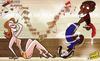 Cartoon: Kylie gets Cole in a spin (small) by omomani tagged ashley,cole,kylie,minogue