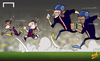 Cartoon: PSG out to stop Messi and Neymar (small) by omomani tagged barcelona,blanc,champions,league,david,luiz,messi,neymar,paris,saint,germain,thiago,silva
