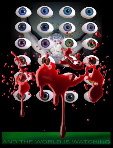 Cartoon: The eyes of the world (medium) by willemrasingart tagged gaza,the