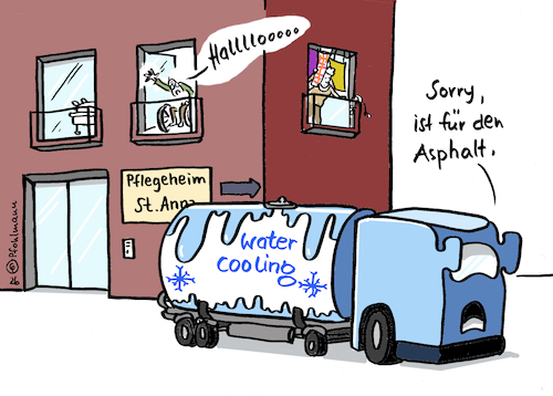 Cartoon: Asphaltcooling (medium) by Pfohlmann tagged hitzeschutz,hitzewelle,extremwetter,gesundheit,senioren,altenheim,pflegeheim,abkühlung,autobahn,verkehr,straßen,asphalt,übersterblichkeit,hitzeschutz,hitzewelle,extremwetter,gesundheit,senioren,altenheim,pflegeheim,abkühlung,autobahn,verkehr,straßen,asphalt,übersterblichkeit