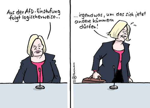 Cartoon: Faeser AfD (medium) by Pfohlmann tagged faeser,innenministerin,verfassungsschutz,afd,parteiverbot,rechtsextremismus,rechtsextrem,verfassungsfeindlich,grundgesetz,menschenwürde,bundesregierung,abschied,regierungswechsel,verbotsverfahren,faeser,innenministerin,verfassungsschutz,afd,parteiverbot,rechtsextremismus,rechtsextrem,verfassungsfeindlich,grundgesetz,menschenwürde,bundesregierung,abschied,regierungswechsel,verbotsverfahren