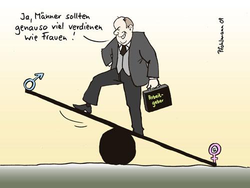 Cartoon: Gleicher Lohn (medium) by Pfohlmann tagged lohn,gehalt,bezahlung,männer,frauen,gleichberechtigung,differenz,unterschied,cartoon,cartoons,lohn,gehalt,bezahlung,männer,mann,gehälter,finanzen,geld,job,arbeit,frauen,frau,gleichberechtigung,differenz,unterschied,gleichheit,karriere,geschlechter,geschlecht,geschlechterkampf