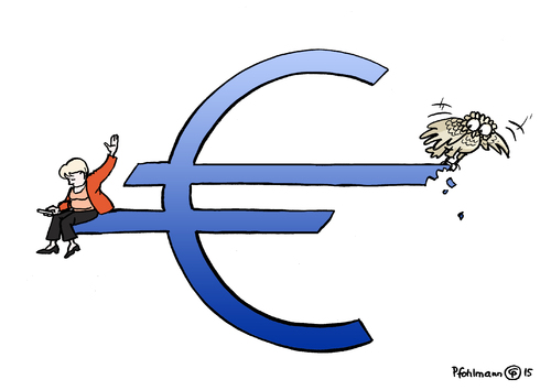 Cartoon: Grexit (medium) by Pfohlmann tagged karikatur,cartoon,2015,color,farbe,deutschland,griechenland,euro,eurozone,eu,europa,merkel,bundeskanzlerin,krise,währung,währungsunion,wahlen,eule,ausstieg,grexit,eurokrise,schuldenkrise,karikatur,cartoon,2015,color,farbe,deutschland,griechenland,euro,eurozone,eu,europa,merkel,bundeskanzlerin,krise,währung,währungsunion,wahlen,eule,ausstieg,grexit,eurokrise,schuldenkrise