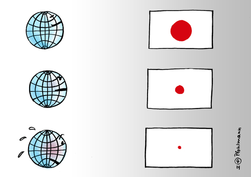Cartoon: Japans Krise (medium) by Pfohlmann tagged karikatur,cartoon,2014,color,farbe,japan,global,wirtschaft,konjunktur,rezession,weltwirtschaft,globus,erde,erdball,fahne,flagge,rückgang,wirtschaftsleistung,karikatur,cartoon,2014,color,farbe,japan,global,wirtschaft,konjunktur,rezession,weltwirtschaft,globus,erde,erdball,fahne,flagge,rückgang,wirtschaftsleistung