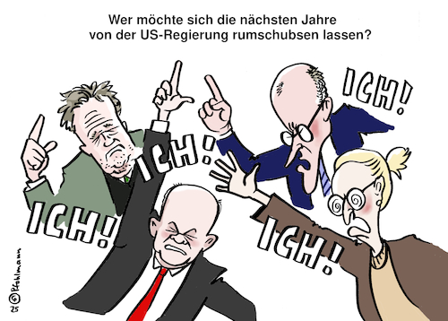 Cartoon: Kanzlerposten (medium) by Pfohlmann tagged bundestagswahl,kanzler,kanzlerin,kanzlerkandidaten,kandidatur,usa,trump,drohung,erpressung,vance,nato,verteidigungsbündnis,ukraine,deutschland,verbündete,bundestagswahl,kanzler,kanzlerin,kanzlerkandidaten,kandidatur,usa,trump,drohung,erpressung,vance,nato,verteidigungsbündnis,ukraine,deutschland,verbündete